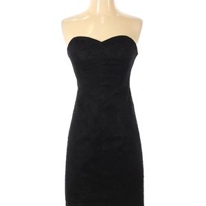Sexy Black Strapless Guess Cocktail Dress with Embroidered Detail
